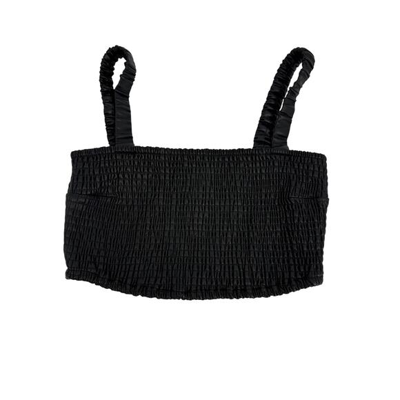 House Of Harlow‎ Faux Leather Minimalist Contemporary Crop Top Black Size Large - Picture 4 of 5